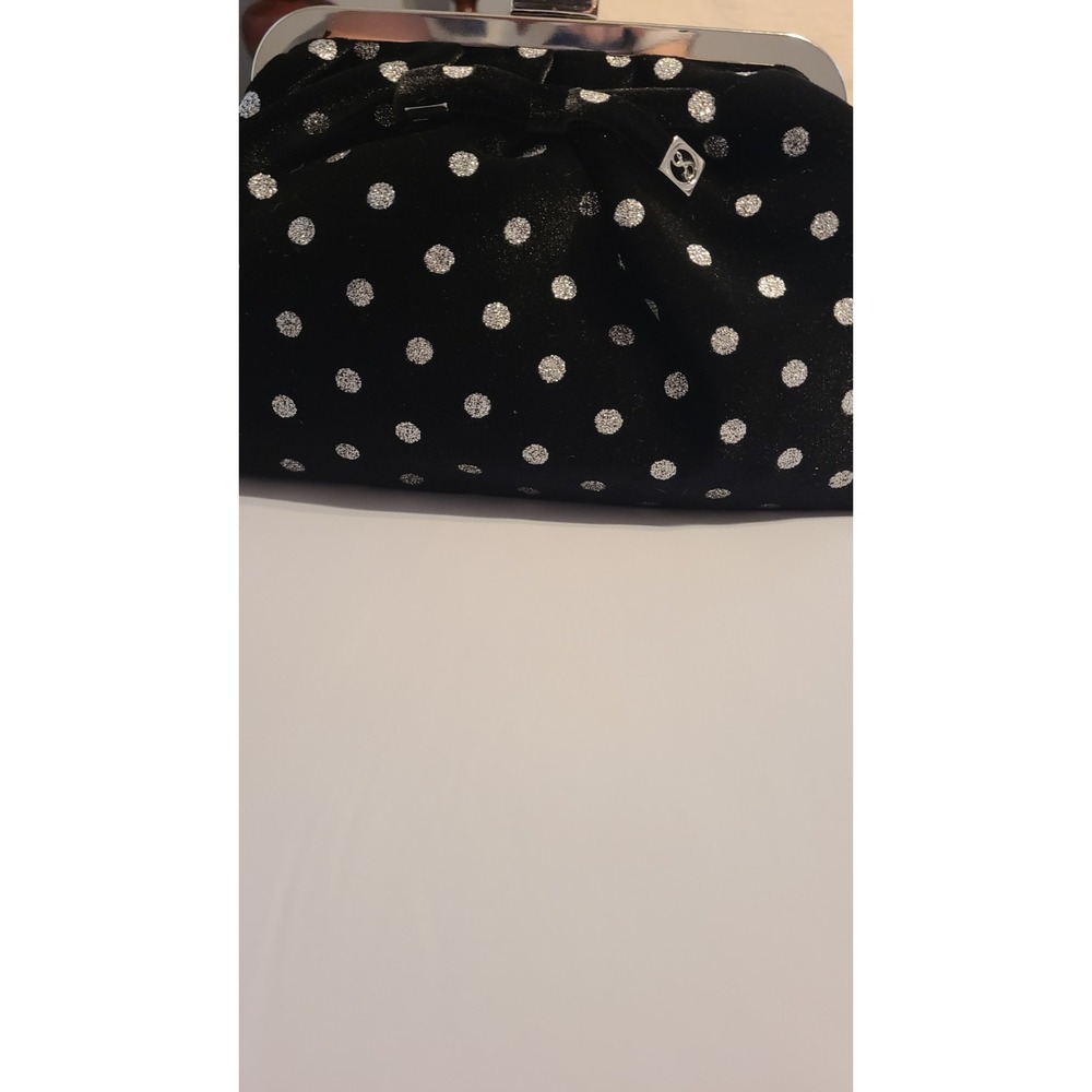 Sam & Libby Black/Silver  Accent Clutch Silver Hardware Nonleather purse handbag